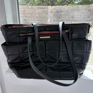 Poppy & Peonies black tote NWT